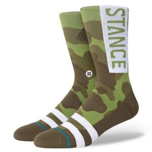 Stance Casual Crew Socks Cotton Blend OG Green Camo Men's Size MEDIUM 6-8.5 NEW